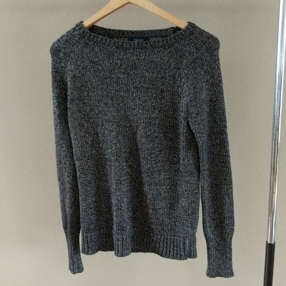 Chaps Gray/Black Super Soft Sweater